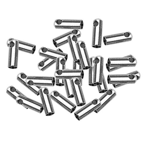 Baoblaze 30x Lederband Endkappen Schmuck Spangen Connectors DIY Craft, Silber, 1 mm von Baoblaze