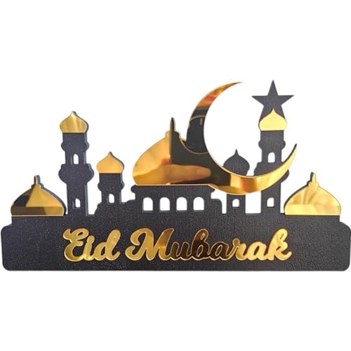 Ramadan Tisch Ornament Holz Acryl Eid Mubarak Mond Schloss Tisch Zeichen Dekor Dekoration Islamische Party Wohnkultur von Baokuan