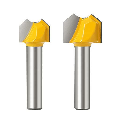 Baorder 2Pcs 8mm Schaft Doppelrunde Kugel über Router Bit Set,Wolframkarbid bestückt Gravur Cutter Holzbearbeitung Fräser Werkzeug von Baorder