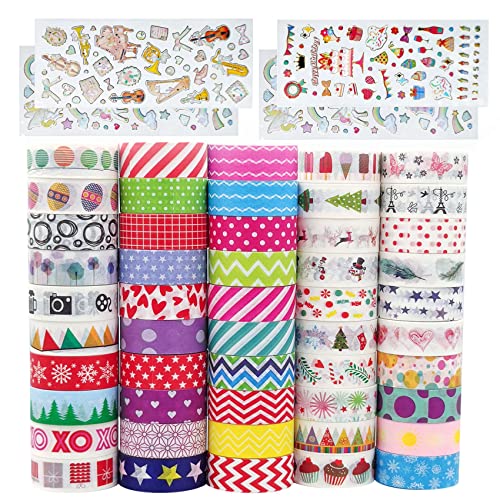 Baozun Washi Tape 50 Rolls Washi Klebeband Set Washi Masking Tape Dekorative Klebeband DIY Papier Tape von Baozun