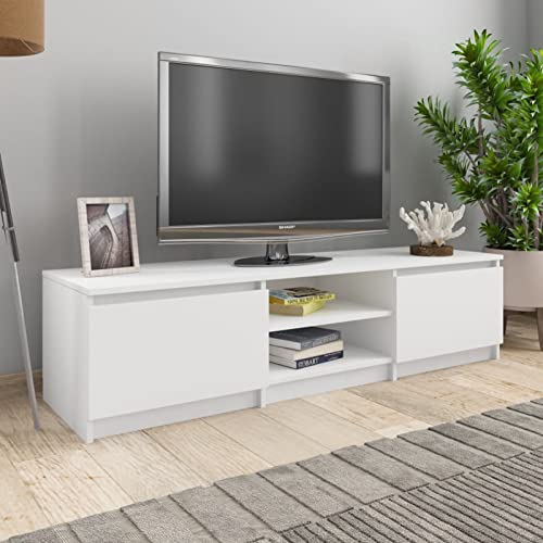 BaraSh TV-Schrank Weiß 140×40×35,5 cm Holzwerkstoff TV Sideboard Lowboard Holz Wohnzimmer Schrank Schrank Vintage Fernsehschrank TV Kommode von BaraSh