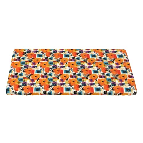 4FT Rechteckige Enganliegende Tischdecke, Abstract Colorful Flower Tischdecken Elastische Rechteckige Tischdecke, Fleckschutz Elastische Tischtuch Rechteckiger Tischdeckenschutz Stoff Tischdecke von Barbool