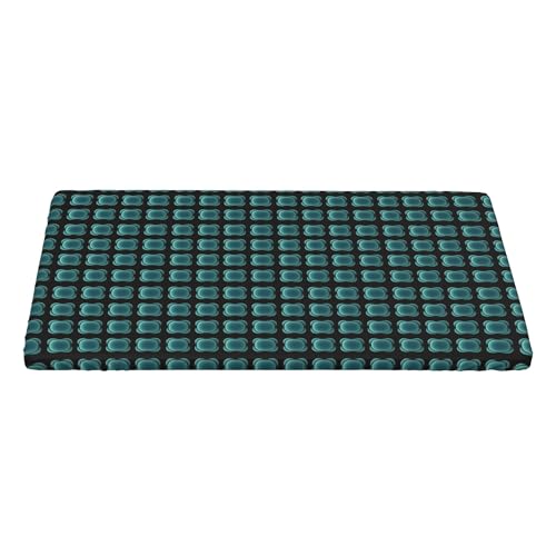 4FT Rechteckige Enganliegende Tischdecke, Abstract Rounded Squares Tischdecke Elastisch Tischtuch Rechteckig, Fleckschutz Elastische Tischtuch Rechteckige Tischdecke Tischdecke Outdoor von Barbool