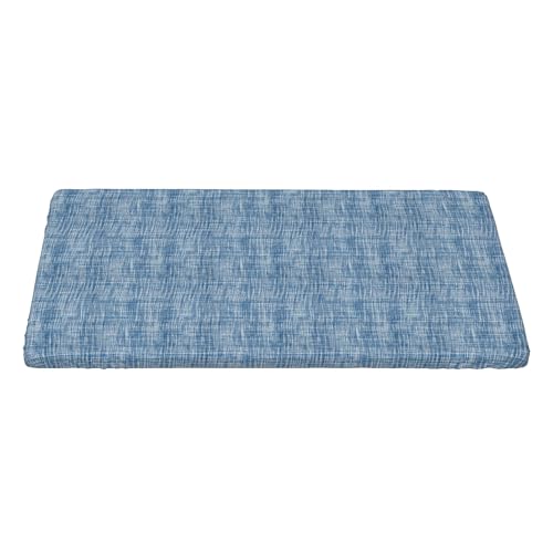 4FT Rechteckige Enganliegende Tischdecke, Blue Natural Texture Tischdecken Elastisch Tischtuch Rechteckig, Abwaschbar Elastische Tischtuch Rechteckige Tischdecke Polyester Tischtuch für Home Küche von Barbool