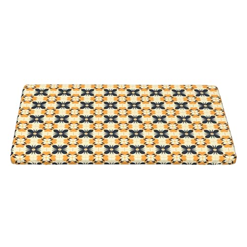 4FT Rechteckige Enganliegende Tischdecke, Checker Flowers Tischdecke Elastisch Tischtuch Rechteckig, Universeller Elastische Tischtuch Rechteckige Tischdecke Tischdecke Abwaschbar von Barbool