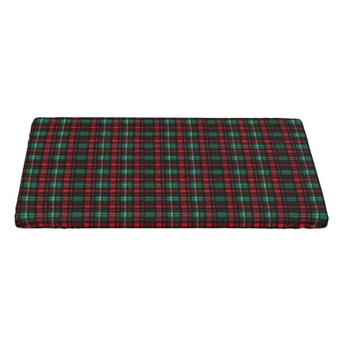 4FT Rechteckige Enganliegende Tischdecke, Christmas Tartan Tischtuch Elastisch Tischtuch Rechteckig, Schmutzabweisend Elastische Tischtuch Rechteckige Tischdecke Tischdecke Abwaschbar von Barbool