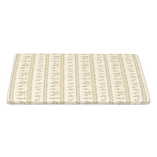 4FT Rechteckige Enganliegende Tischdecke, Cream Leaf Running Tischdecke Elastische Rechteckige Tischdecke, Fleckschutz Elastische Tischtuch Rechteckige Tischdecke Abwaschbare Tischdecke von Barbool