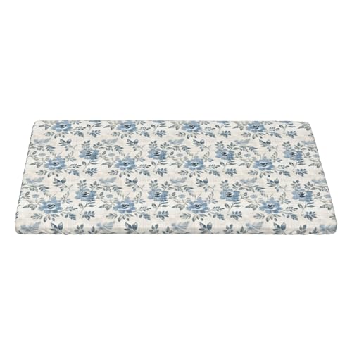 4FT Rechteckige Enganliegende Tischdecke, Farmhouse Blue Gray Rustic Tischdecke Elastisch Tischtuch Rechteckig, Langlebige Elastische Tischtuch Tischdecke Rechteckig Tischdecke Abwaschbar von Barbool