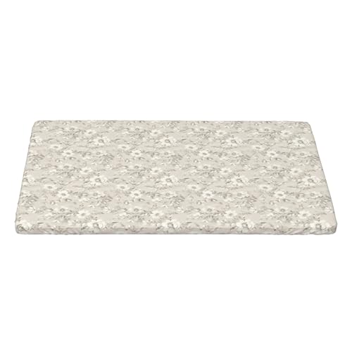 4FT Rechteckige Enganliegende Tischdecke, Farmhouse Taupe Floral Tischwäsche Elastische Rechteckige Tischdecke, Langlebige Elastische Tischtuch Rechteckige Tischdecke Picknick Tischdecke von Barbool