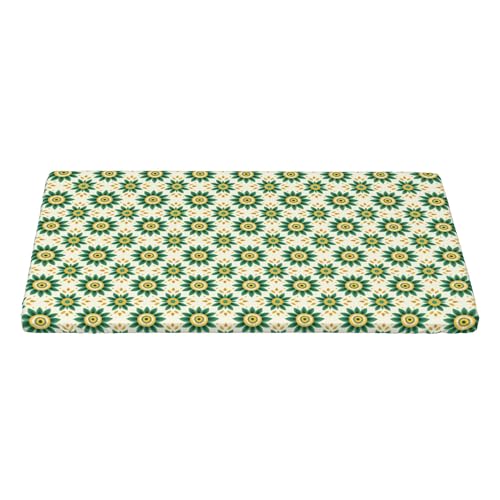 4FT Rechteckige Enganliegende Tischdecke, Green Flowers Tischwäsche Elastisch Tischtuch Rechteckig, Universeller Elastische Tischtuch Rechteckige Tischdecke Tischdecke Outdoor für Esszimmer, Party von Barbool