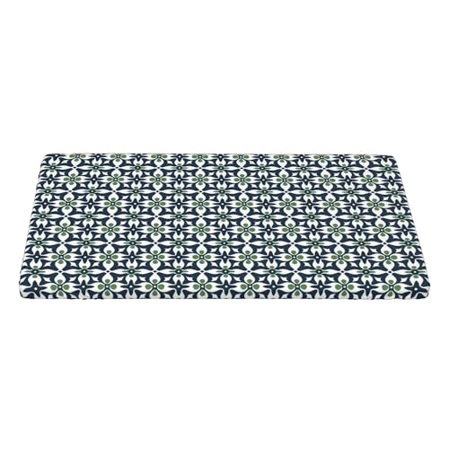 4FT Rechteckige Enganliegende Tischdecke, Green Geometric Tischtuch Elastisch Tischtuch Rechteckig, Abwaschbar Elastische Tischtuch Rechteckigen Tischdecken Polyester Tischtuch für Küche von Barbool