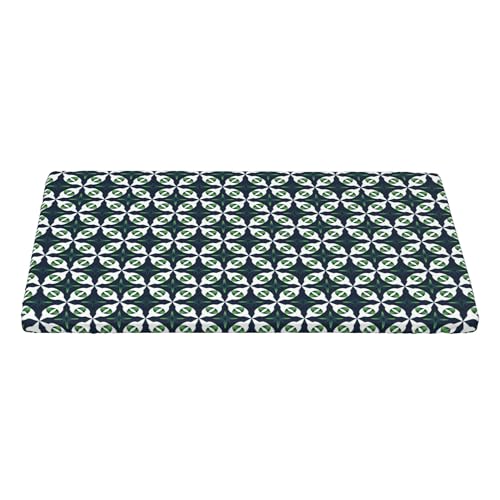 4FT Rechteckige Enganliegende Tischdecke, Green Geometric Tischtuch Elastische Rechteckige Tischdecke, Abwaschbar Elastische Tischtuch Rechteckiger Tischdeckenschutz Table Cloth für Küche Picknick von Barbool