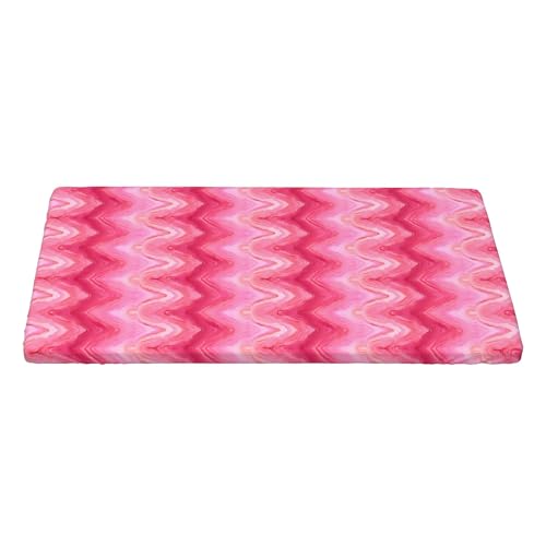 4FT Rechteckige Enganliegende Tischdecke, Vintage Pink Wave Tischwäsche Elastische Rechteckige Tischdecke, Fleckschutz Elastische Tischtuch Rechteckige Tischdecke Stoff Tischdecke von Barbool