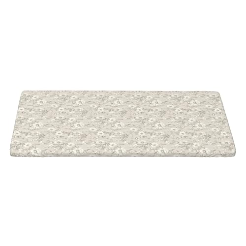 5FT Rechteckige Enganliegende Tischdecke, Farmhouse Taupe Floral Tischwäsche Elastisch Tischtuch Rechteckig, Pflegeleicht Elastische Tischtuch Rechteckig Tischdecke Outdoor Tischdecke für Küche von Barbool