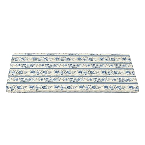 5FT Rechteckige Enganliegende Tischdecke, French Blue Floral Tischbedeckung Elastische Rechteckige Tischdecke, Wasserabweisend Elastische Tischtuch Rechteckig Tischdecke Polyester Tischtuch von Barbool