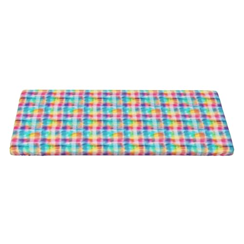 5FT Rechteckige Enganliegende Tischdecke, Multicolor Plaid Tischschutz Elastische Rechteckige Tischdecke, Wasserabweisend Elastische Tischtuch Tischdecke Rechteckig Tischdekoration von Barbool