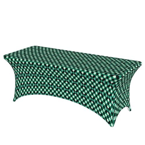 6FT Stretch Spandex Tischdecke, Checkered Tischdecken Taillierte Tischdecke, Hohem Elastik Rechteckigen Tischdecken Outdoor Tischdecke für Partei, Bankett, Hochzeitsereignis, Ausstellung, Freien von Barbool