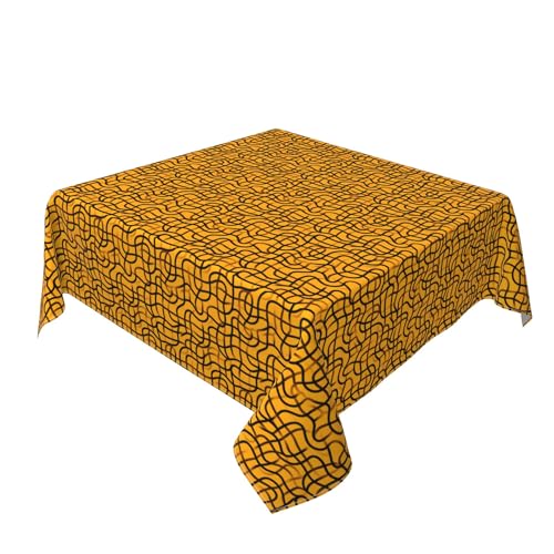 Quadratische Tischdecke 54 x 54 Zoll, Abstract Rounded Squares Tischschutz wasserdichte Tischdecke für Quadrat Tische Outdoor Tischtuch für Küche, Esstisch, Couchtisch, Parteien, Abendessen von Barbool