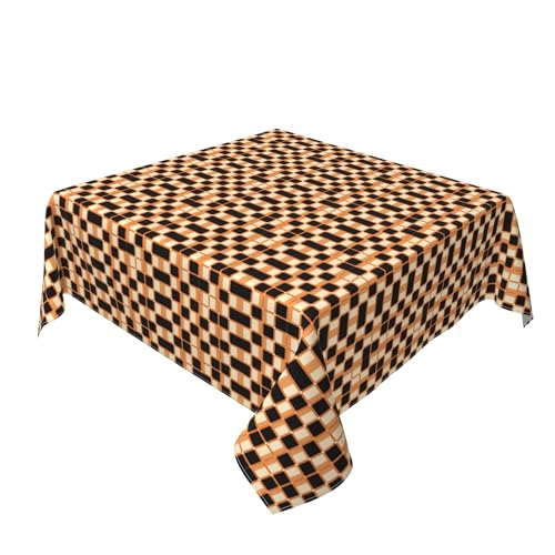 Quadratische Tischdecke 54 x 54 Zoll, Checkered Tischdecke Abwaschbar Tischdecke für Quadrat Tische Polyester Tischtuch für Küche Esstisch Dekoration von Barbool