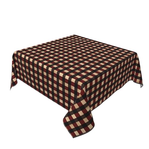 Quadratische Tischdecke 54 x 54 Zoll, Checkered Tischwäsche Schmutzabweisend Quadratische Tischdecke Picknick Tischdecke für Esszimmer, Garten, Party, Hochzeiten oder Haushalt von Barbool