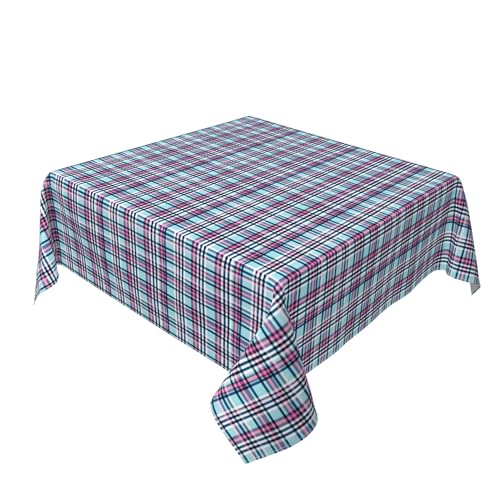 Quadratische Tischdecke 54 x 54 Zoll, Modern Plaid Tischschutz Schmutzabweisend Tischdecke Quadratisch Tischdecke abwaschbar für Draußen, Biertisch, Küche, Esstisch, Couchtisch, Gartentisch von Barbool