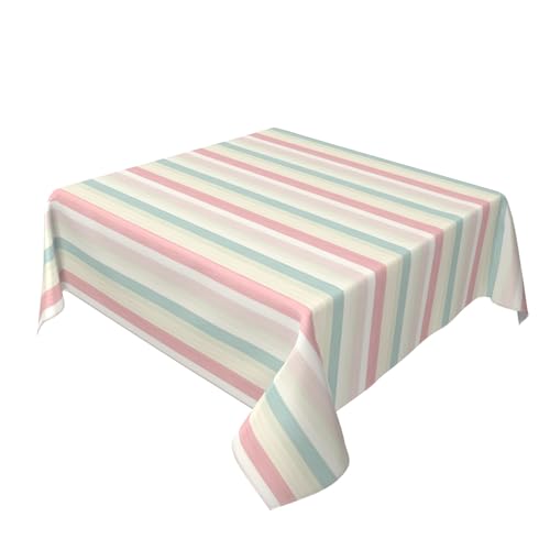 Quadratische Tischdecke 54 x 54 Zoll, Pastel Colors Texture Tischdecke Ölbeständig Tischdecke mit Fleckschutz Eckig Wachstuchtischdecke für Esszimmer, Garten, Party, Hochzeiten oder Haushalt von Barbool