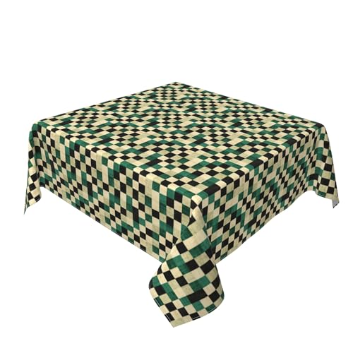 Quadratische Tischdecke 60 x 60 Zoll, Checkered Tischwäsche Langlebige Quadratische Tischdecke Tischdekoration für Draußen, Biertisch, Küche, Esstisch, Couchtisch, Gartentisch von Barbool