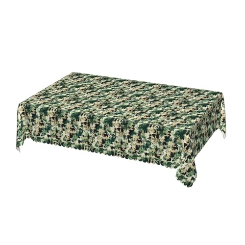 Rechteckige Tischdecke mit Wave Lace 52 x 70 Zoll, Camouflage Spots Tischtuch Wasserabweisend Rechteckige Tischdecke Abwaschbare Tischdecke für Küche Esstisch Dekoration von Barbool