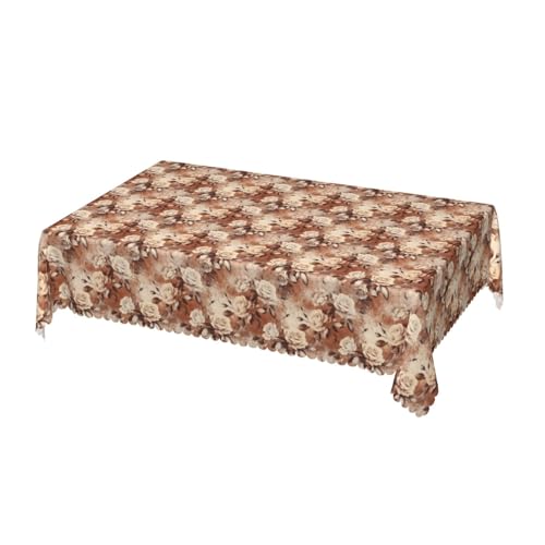 Rechteckige Tischdecke mit Wave Lace 52 x 70 Zoll, Vintage Old Floral Tischschutz Abwischbare rechteckige Tischdecke Abwaschbare Tischdecke für Home Küche Dekoration von Barbool