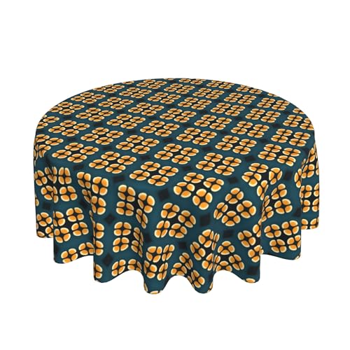 Runde Tischdecke 60 Zoll, Round Squares Tischbedeckung Abwaschbar Tablecloth Round Stoff Tischdecke für Drinnen Draussen Garten Esszimmer Party und Festen von Barbool