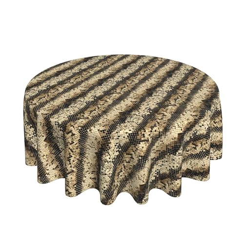 Runde Tischdecke 60 Zoll, Snake Texture Tischschutz Fleckschutz Rund Tischdecken Wachstuchtischdecke für Küche Picknick Weihnachts Tischdekoration von Barbool