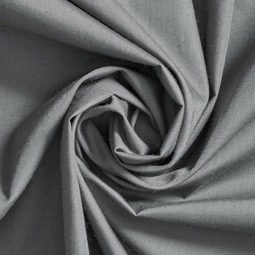 Barcelonetta Popeline-Stoff zum Nähen, Poly-Popeline, 100 % Polyester, Meterware, 152,4 cm breite Rolle, Kunst- und Bastelbedarf (grau, 4,5 m) von Barcelonetta