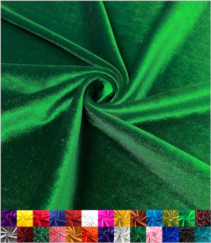 Barcelonetta | Stretch-Samtstoff | 90 % Polyester, 10 % Spandex | 152,4 cm breit | Nähen, Bekleidung, Kostüme, Basteln (Kelly Green, 2 Yards) von Barcelonetta