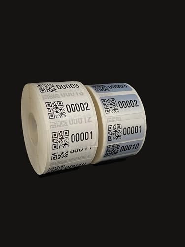 Iventaretiketten Universal Etiketten QR Code 30x15mm fertig bedruckt 4 bis 7 Stellig 1000Etiketten/Rolle von Barcodelabels24