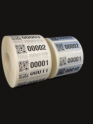 Iventaretiketten Universal Etiketten QR Code 40x15mm fertig bedruckt 4 bis 13 Stellig 1000Etiketten/Rolle von Barcodelabels24