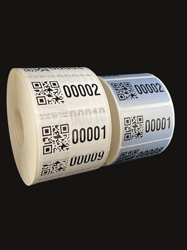 Iventaretiketten Universal Etiketten QR Code 45x25mm fertig bedruckt 4 bis 3 Stellig 1000Etiketten/Rolle von Barcodelabels24