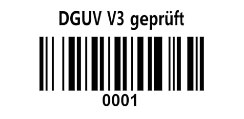 Prüfetiketten DGUV Prüfplaketten 30x15mm Code 128B 1000Etiketten/Rolle 4 bis 6 Stellig (5-Stellig, Startnummer: 03001-04000) von Barcodelabels24