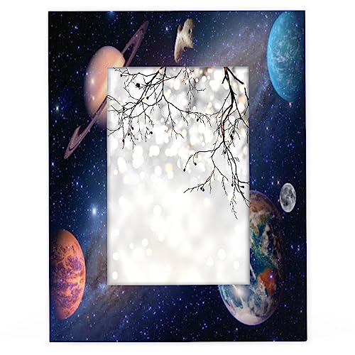 Bardic Bilderrahmen Universum Galaxie Weltraum Fotorahmen Holz Foto Display Weltraum Galaxie Universum Fotorahmen für Desktop oder Wanddekoration von Bardic