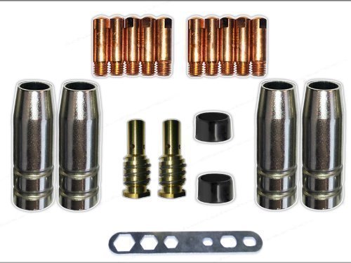 Verschleissteile Set MB14 MIG/MAG mit Gasdüsen, Düsenstöcken, Stromdüsen für MB 14, SB 14, TBI140, Tops 140 Brenner und viele andere… (0,8 mm) von Baric