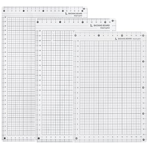 Barlone Vinyl Schneidematte 3 Größen A5/A4/B5, Plotter Zubehör Schneidmatte Doppelseitiges 5-lagiges Schneidebrett Bastelunterlage, Cutting Mat zum Nähen mit Messraster Transparent PVC Schneidematte von Barlone