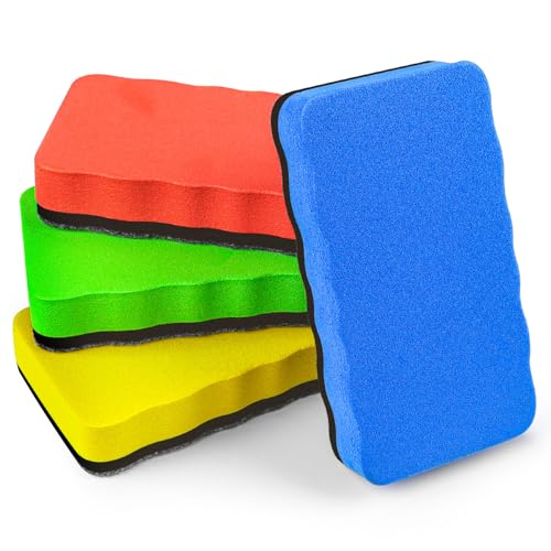 Whiteboard Schwamm 4 Farben Magnetisch Whiteboard Eraser Set, Mikrofaser Trockener Radiergummi Whiteboard Reiniger Schwamm für Klassenzimmer Zuhause Büro Meetings von Baroce