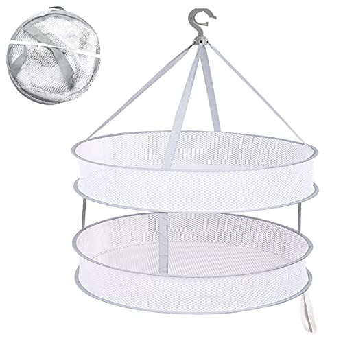 Barrageon Trocknungskorb Kräutertrockner Trocknungsnetz Trockner Mesh Faltbar Hängendes Kleidernetz Indoor Outdoor Kleidung Pullover Socken Drying Rack Trockner 2 Schicht (61 x 12 cm) von LNEE