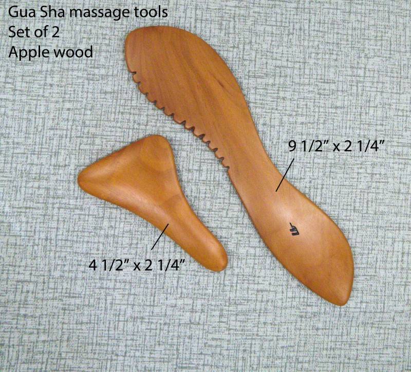 2Er Set Gua Sha Massage Holzwerkzeug, Klein, Mittelgroß Schaber Mit Zähnen, Für Gesicht, Hals, Körper, Hände Und Finger, Oberschenkel Beine von BarryWoodShop