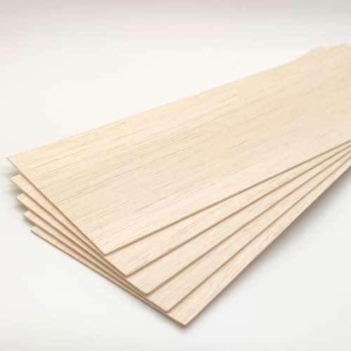 Balsaholzplatten für Bastel- und DIY-Projekte, 30,5 x 10,2 cm, unlackiert, 6 Stück (30,5 x 10,2 x 0,6 cm (5 Stück) von Barsha Space