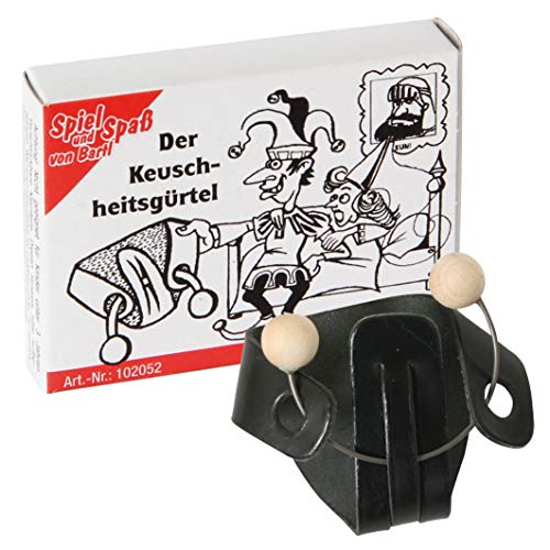 Bartl 102052 Mini-Puzzle Der Keuschheitsgürtel aus einem Ledergürtel und einem Draht mit 2 Holzperlen von Bartl