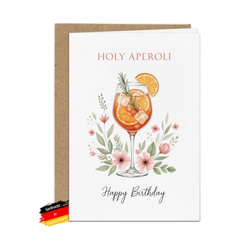 Bartschibär Geburtstagskarte 'Holy Aperoli Flower 2', DIN A6 14,8 x 10,5 cm, Klappkarte mit Umschlag, Handgezeichnetes Aperitif-Motiv, Made in Germany Bartschibär Geburtstagskarte 'Holy Aperoli Flower 2', DIN A6 14,8 x 10,5 cm, Klappkarte mit Umschlag, Handgezeichnetes Aperitif-Motiv, Made in Germany von Bartschibär