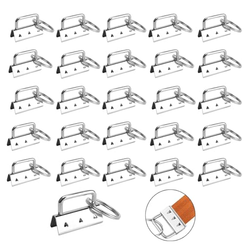 30 Pcs Schlüsselanhänger Rohlinge,32mm Schlüsselanhänger Hardware,Mit Schlüsselanhänger und Buntem Filzanhänger,Klemmschließeanhänger,Geeignet für Bastelarbeiten,Rucksäcke, Schlüssel von Basetousual