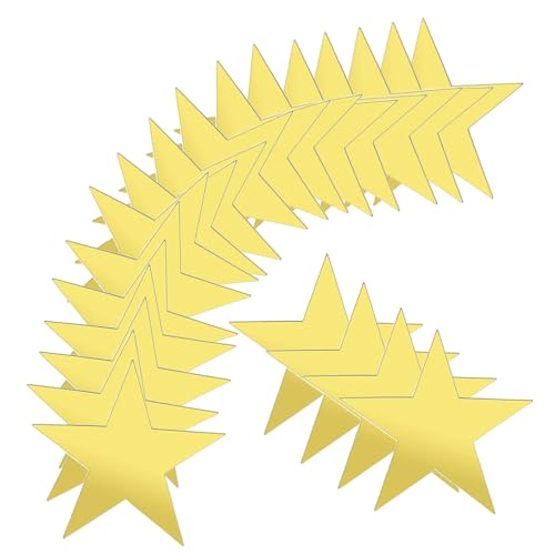 100 Stück 15cm Star Cutouts, Basicon Doppelt Bedruckte hängende Papiersterndekorationen Papier Sterne Große Goldene Stern Dekorationen Für Schwarzes Brett Klassenzimmer Wand Party von Basicon