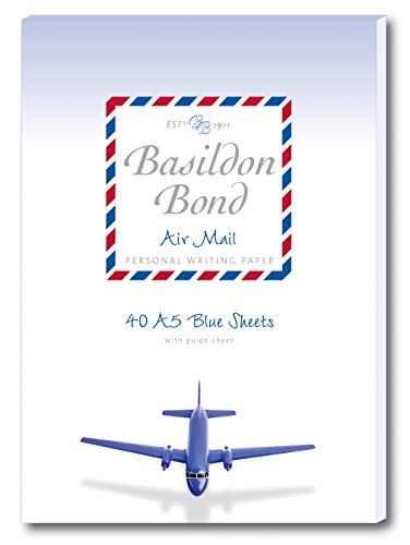 Basildon Bond A5 148 x 210 mm Schreibblock Mit 40 Blatt – Luftpost blau von Basildon Bond