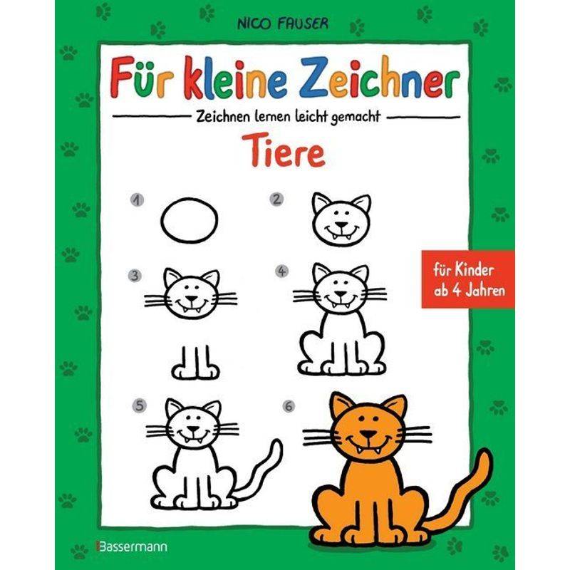 Für Kleine Zeichner - Tiere - Nico Fauser, Kartoniert (TB) von Bassermann